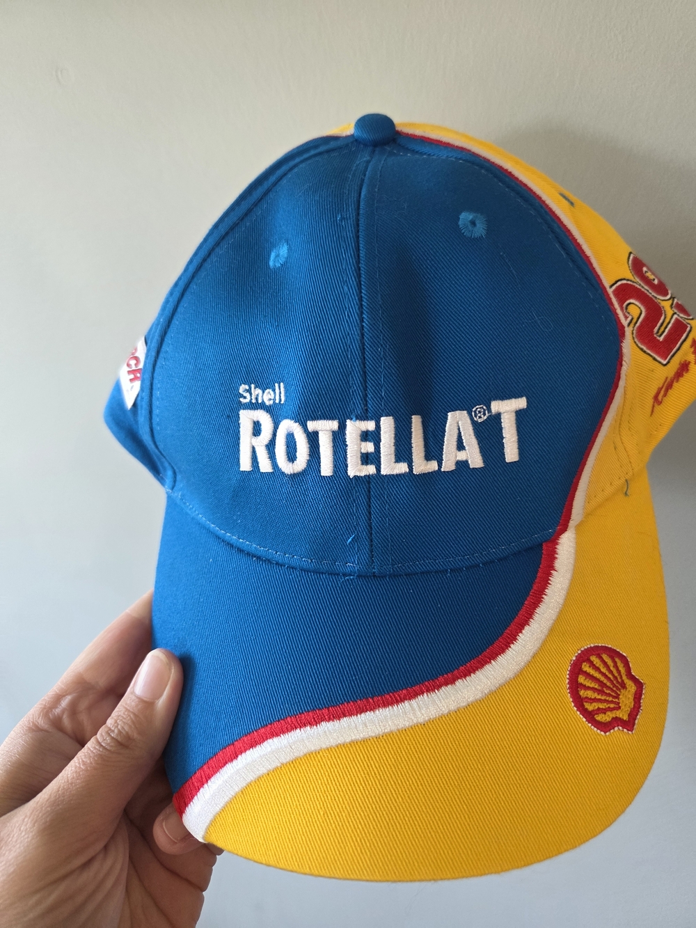 Nascar Shell Rotella Blue, Yellow and Red Racing Cap